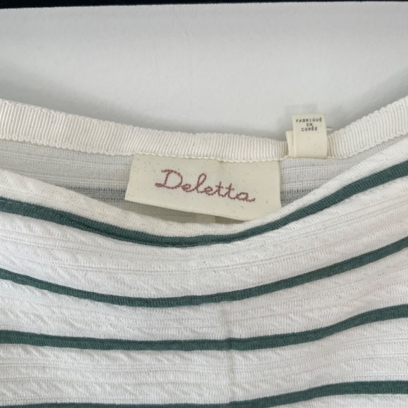 Green & White Striped Anthropologie Peplum Top - Picture 8 of 9